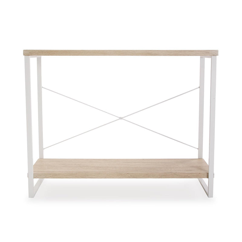 Consolle da ingresso in metallo colore bianco piani in legno cm 100x30x80h