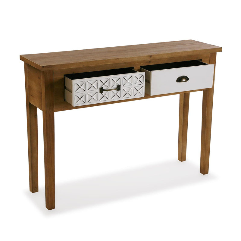 Consolle da ingresso stile moderno in legno con 2 cassetti cm 109x30x78h