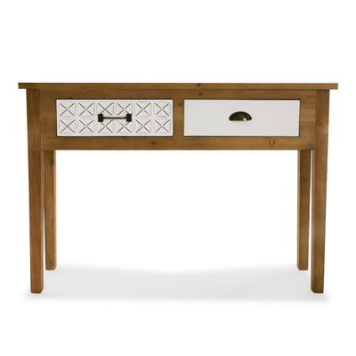 Consolle da ingresso stile moderno in legno con 2 cassetti cm 109x30x78h