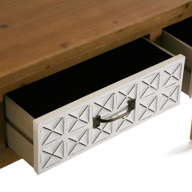 Consolle da ingresso stile moderno in legno con 2 cassetti cm 109x30x78h