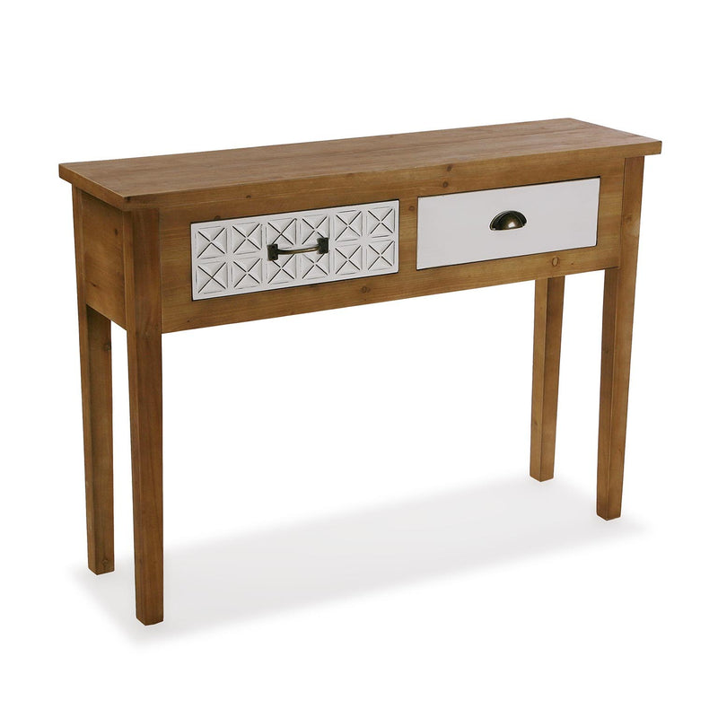 Consolle da ingresso stile moderno in legno con 2 cassetti cm 109x30x78h