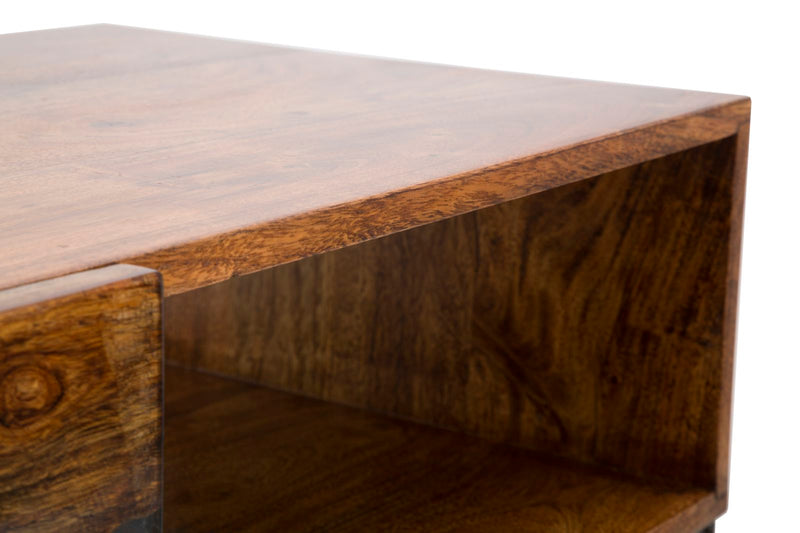 Consolle in legno di acacia e metallo stile industrial cm 130x40x80h