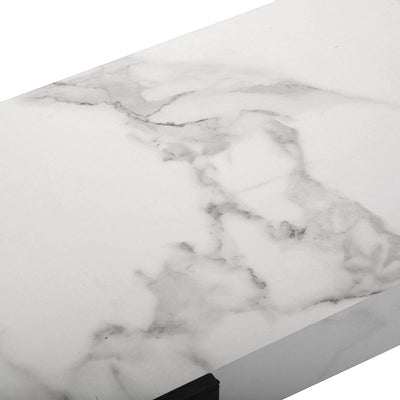 Consolle moderna struttura in metallo piano in legno effetto marmo cm 100x30x75h