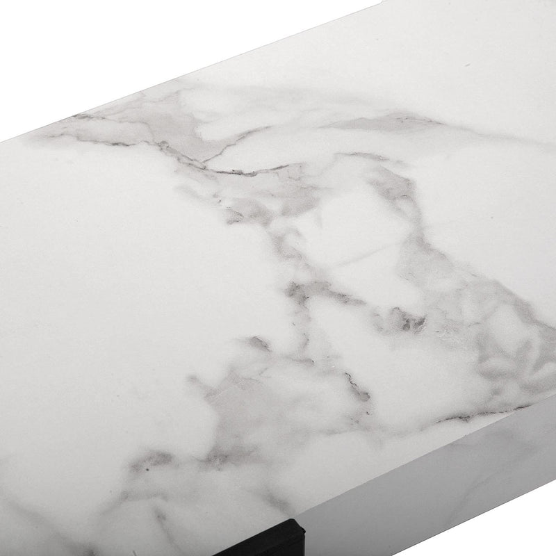 Consolle moderna struttura in metallo piano in legno effetto marmo cm 100x30x75h