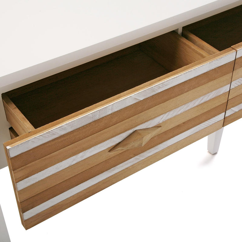 Consolle da ingresso moderna in legno di pino con cassetti cm 90x30x80h