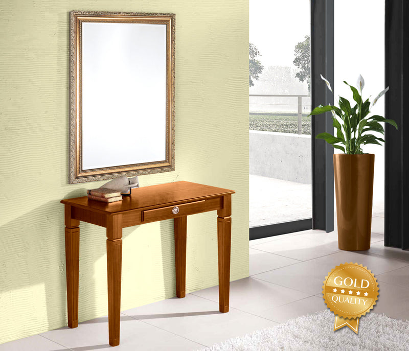 Perla - Consolle da ingresso allungabile stile classico colore ciliegio cm 100x50/300x78h