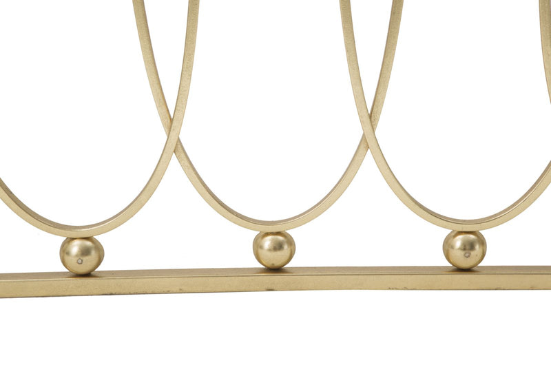 Consolle da ingresso design moderno in metallo colore oro e specchio cm 120x43x80h