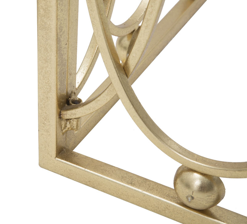 Consolle da ingresso design moderno in metallo colore oro e specchio cm 120x43x80h