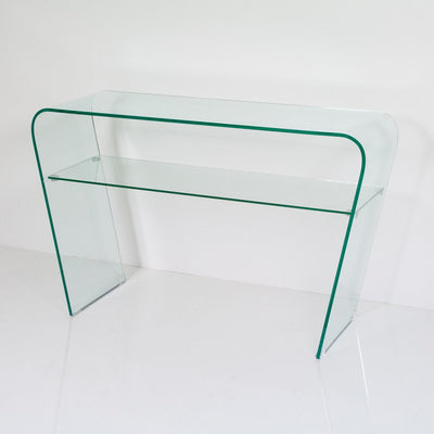 Consolle da ingresso in vetro design moderno con ripiano cm 120x40x75cm