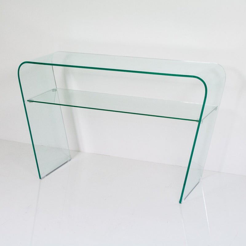 Consolle da ingresso in vetro design moderno con ripiano cm 120x40x75cm