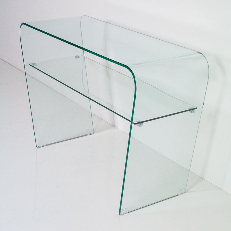 Consolle da ingresso in vetro design moderno con ripiano cm 120x40x75cm