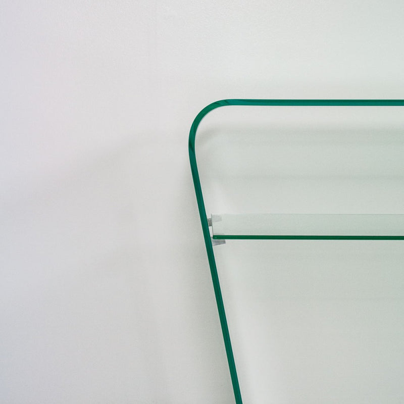 Consolle da ingresso in vetro design moderno con ripiano cm 120x40x75cm
