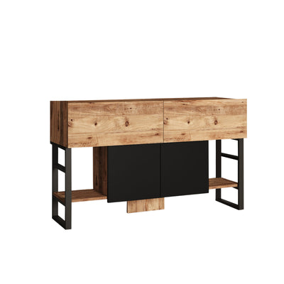 Consolle mobile ingresso moderna con ante a ribalta e gambe in metallo cm 139x43x84h
