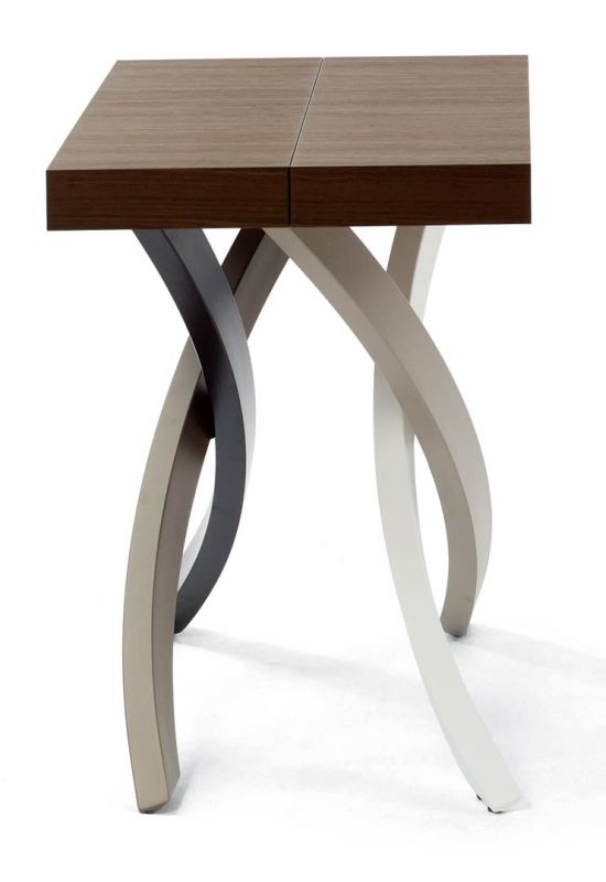 tavolo consolle allungabile base in acciaio multicolor elegant e piano in legno