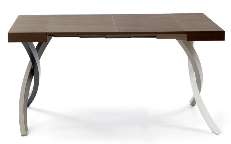 tavolo consolle allungabile base in acciaio multicolor elegant e piano in legno
