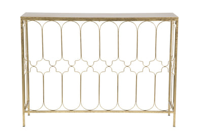 consolle design in ferro colore oro