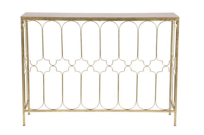 consolle design in ferro colore oro
