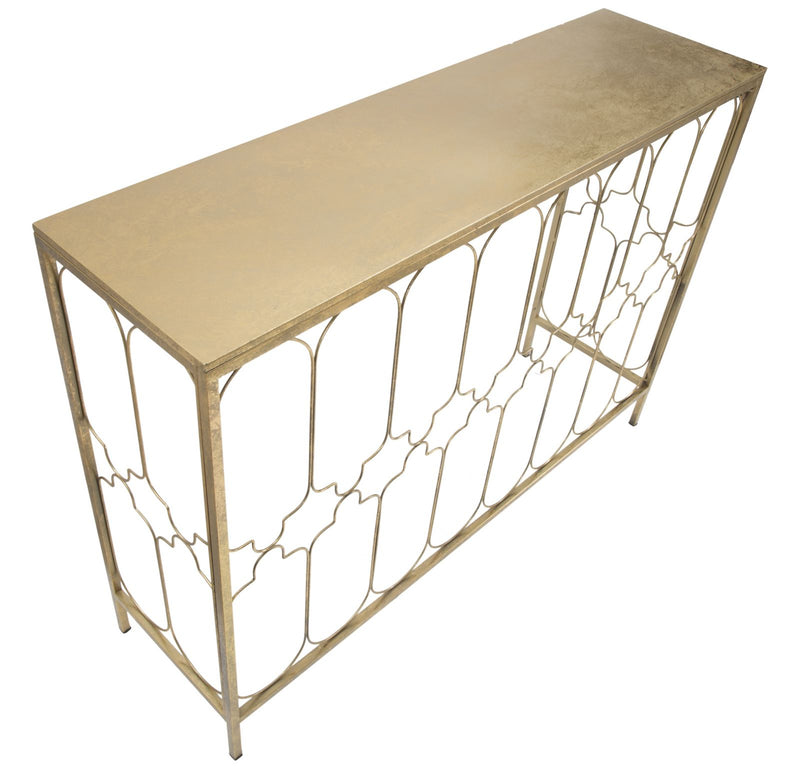 consolle design in ferro colore oro