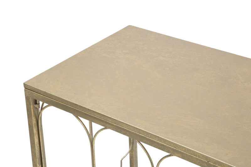 consolle design in ferro colore oro