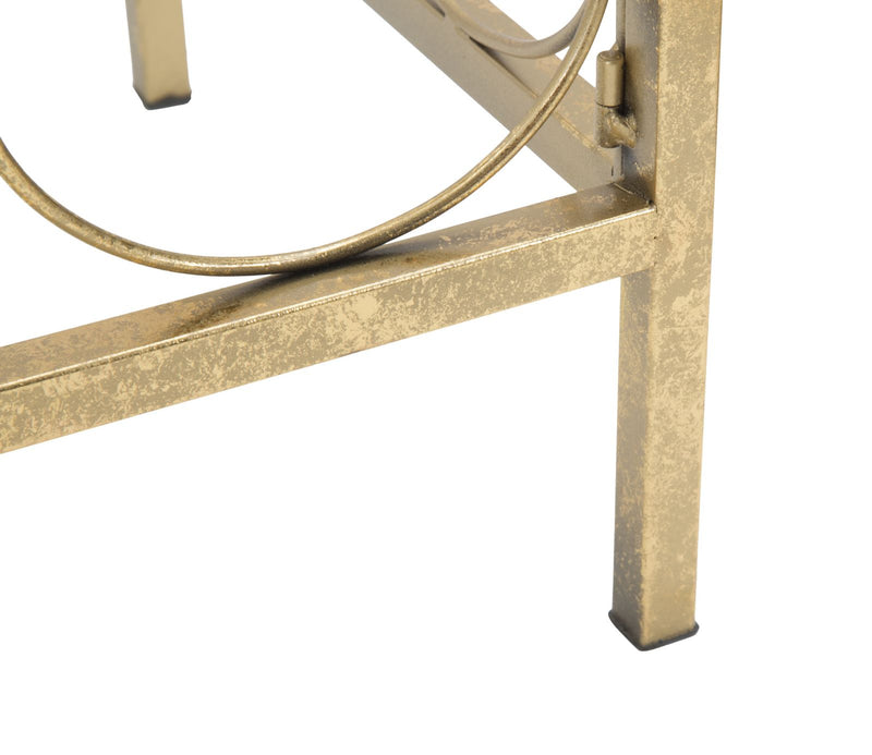 consolle design in ferro colore oro