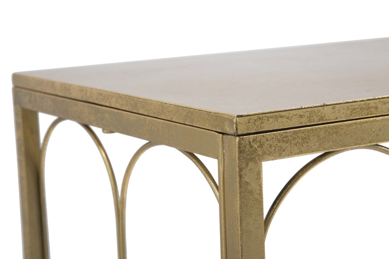 consolle design in ferro colore oro