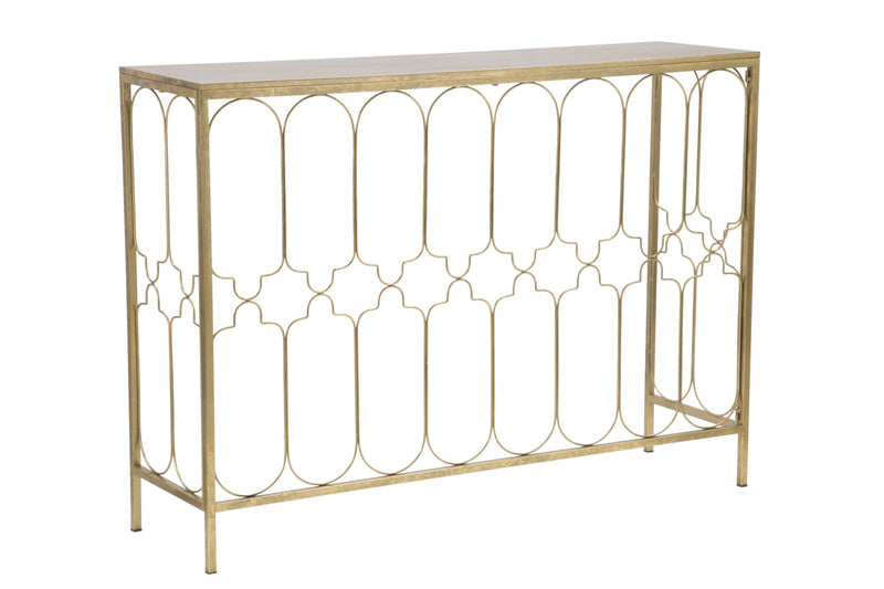 consolle design in ferro colore oro