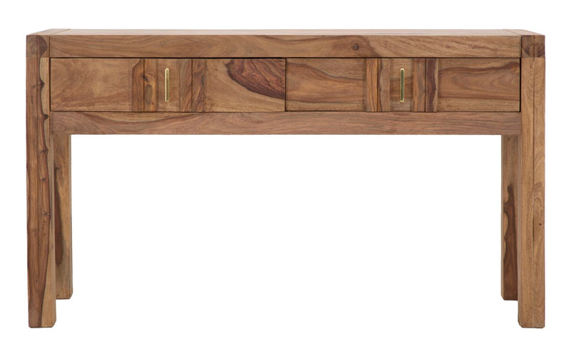 consolle due cassetti moderna in legno Sheesham