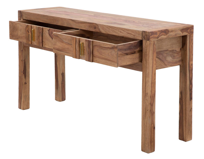 consolle due cassetti moderna in legno Sheesham