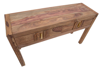 consolle due cassetti moderna in legno Sheesham