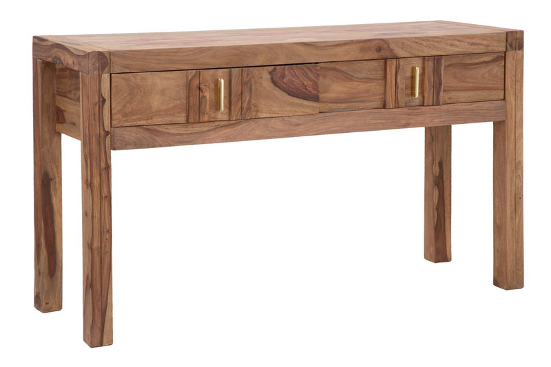 consolle due cassetti moderna in legno Sheesham