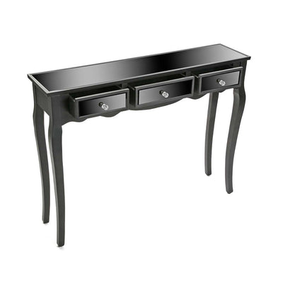 Consolle moderna da ingresso con specchi e cassetti colore nero cm 106x25x80h