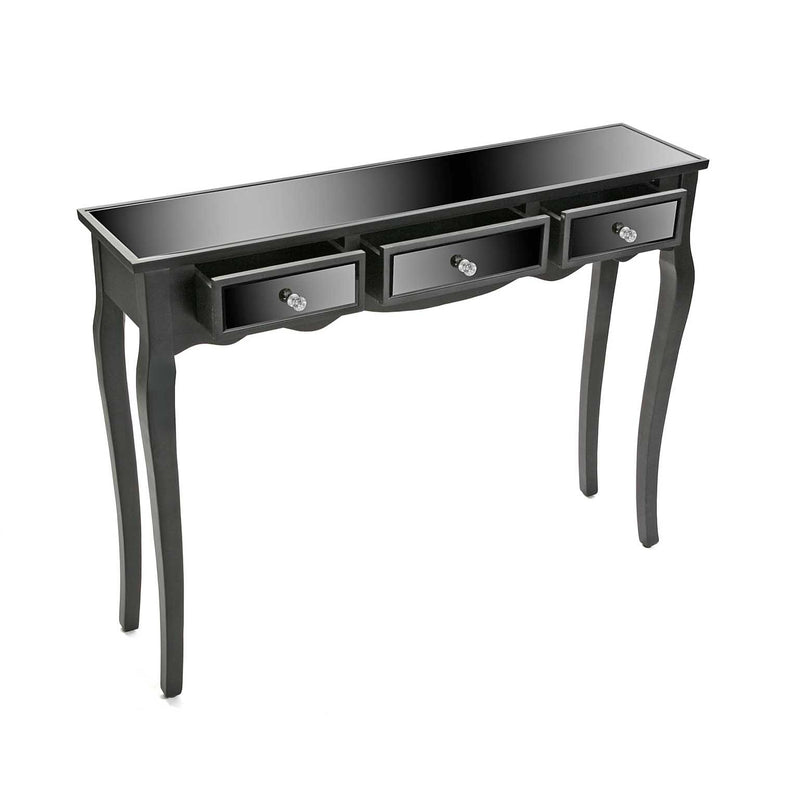 Consolle moderna da ingresso con specchi e cassetti colore nero cm 106x25x80h