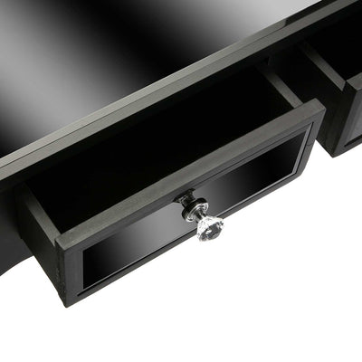 Consolle moderna da ingresso con specchi e cassetti colore nero cm 106x25x80h