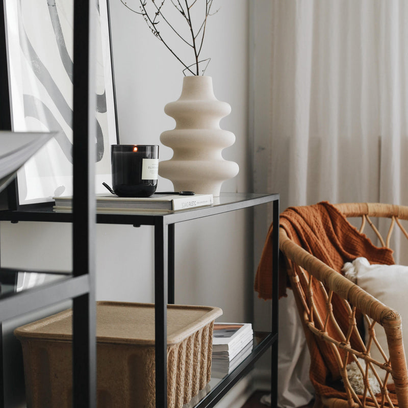 Consolle elegante con ripiani in vetro e metallo design per ingresso cm 100x30x85h