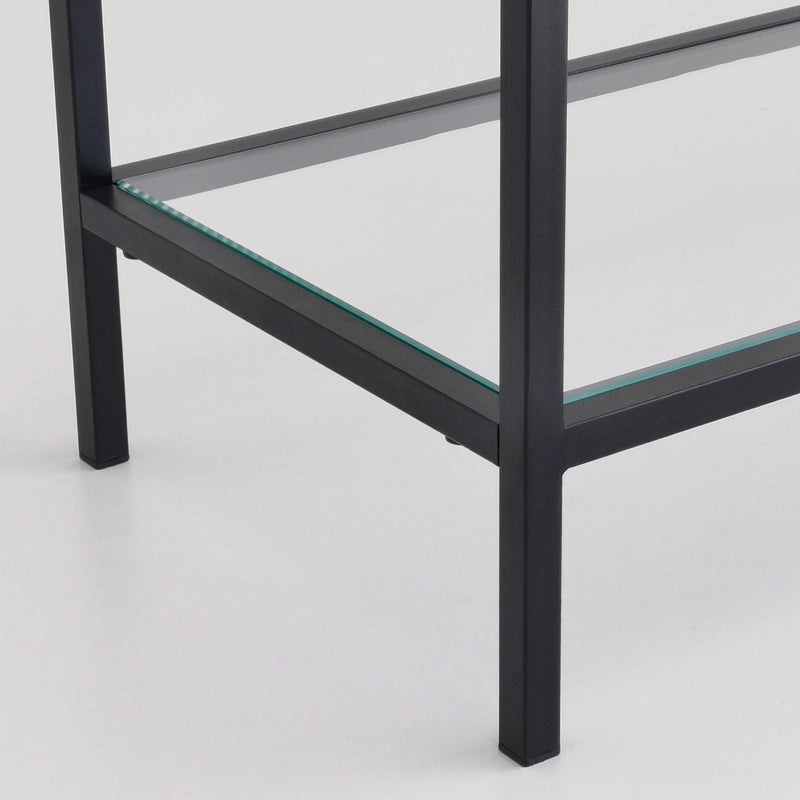Consolle elegante con ripiani in vetro e metallo design per ingresso cm 100x30x85h