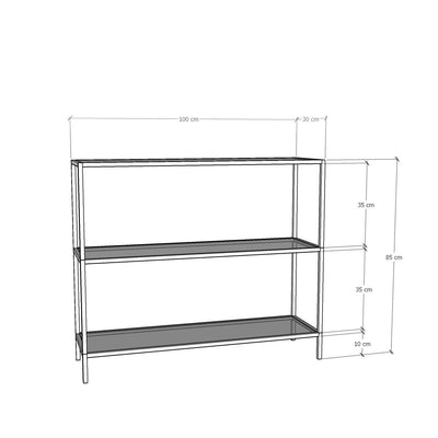 Consolle elegante con ripiani in vetro e metallo design per ingresso cm 100x30x85h