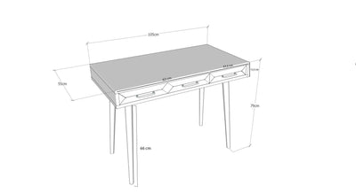 Consolle da ingresso a 3 cassetti in legno per casa e ufficio design cm 105x55x79h