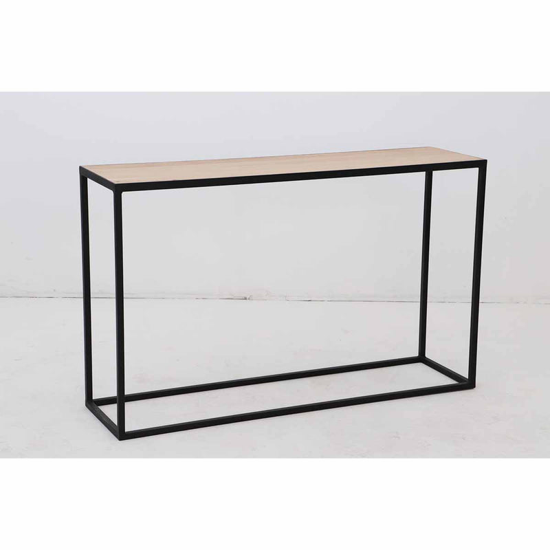 Consolle in legno massello e metallo stile industriale cm 130x35x80h