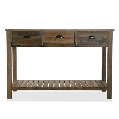 Consolle da ingresso in legno stile industrial con cassetti cm 120x38x78h