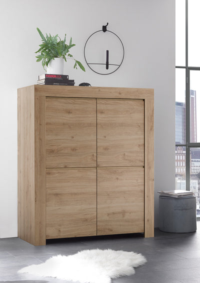 credenza alta 4 ante in legno rovere cadiz