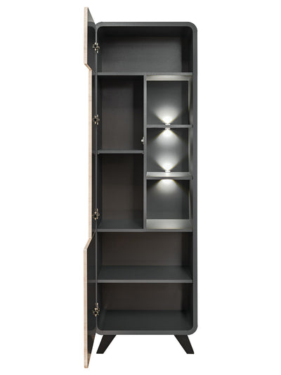 Olisia - Mobile credenza industrial con anta vani e luci a led cm 60x40x192h