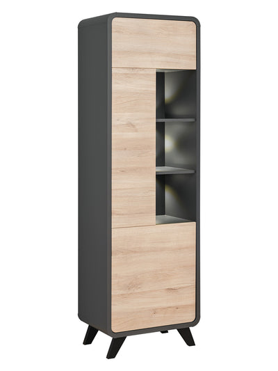 Olisia - Mobile credenza industrial con anta vani e luci a led cm 60x40x192h