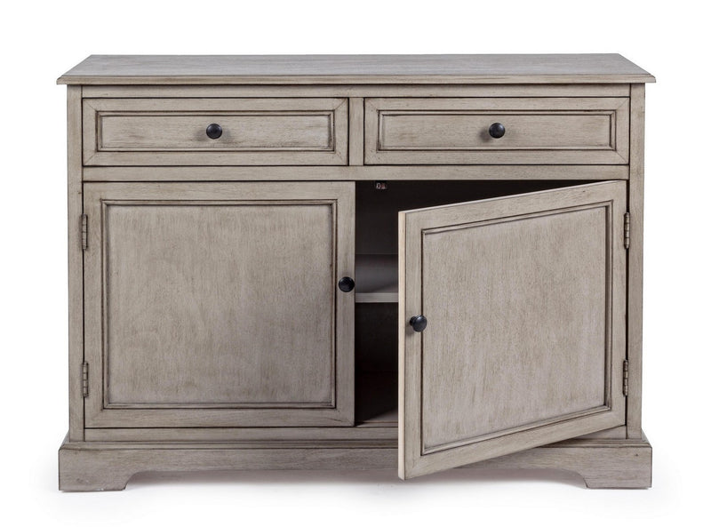 Credenza classica con 2 ante e 2 cassetti in legno per cucina cm 100x34x73h