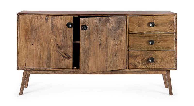 credenza con ante e cassetti in legno di mango stile country