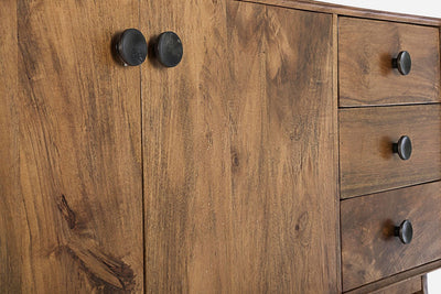 credenza con ante e cassetti in legno di mango stile country