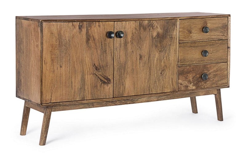 credenza con ante e cassetti in legno di mango stile country