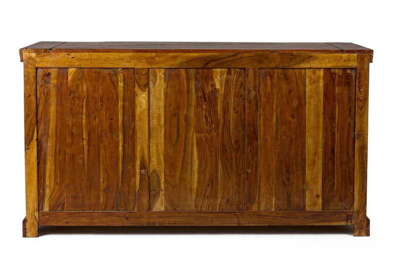 Credenza da cucina in legno massello di acacia 3 ante e 3 cassetti cm 160x50x90h