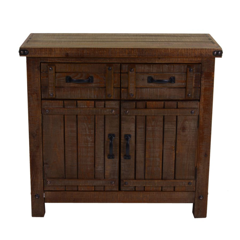 Credenza due ante e cassetti in legno scuro stile country cm 85x36x80h