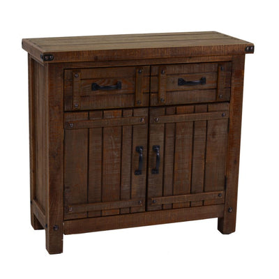 Credenza due ante e cassetti in legno scuro stile country cm 85x36x80h