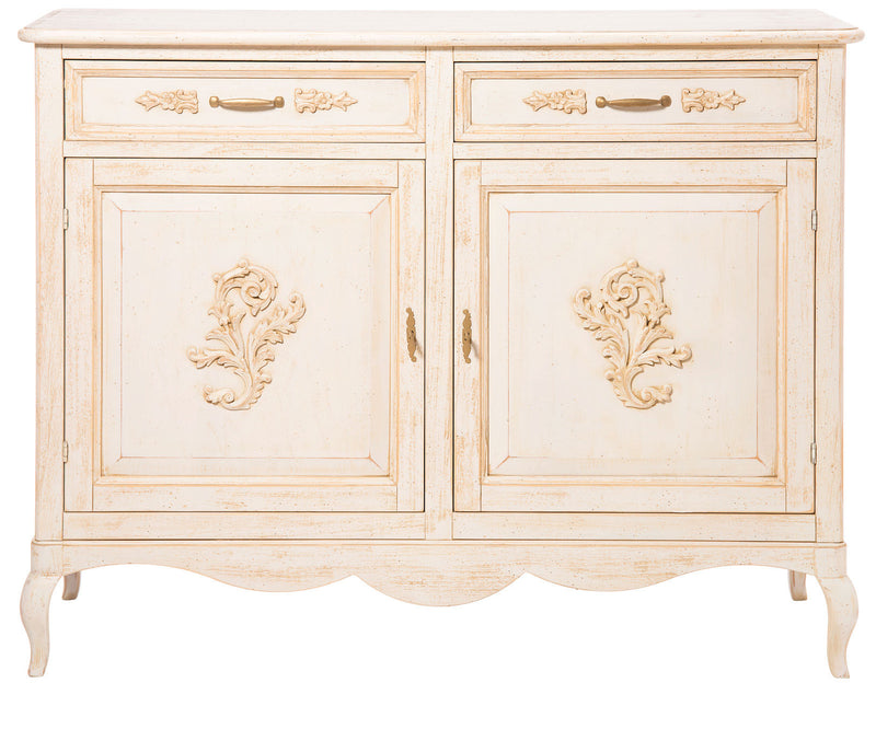 Mobile credenza da salotto 2 cassetti 2 ante stile classico cm 145x50x115h